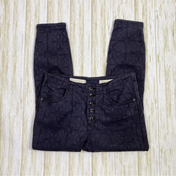 Anthropologie Pants - Anthropologie Pilcro and The Letterpress High Rise Skinny Gray Jacquard Pants